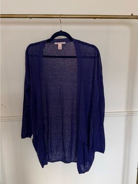 Victoria's Secret Open-Front Sheer Cardigan - Deep Purple
